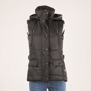 Wellensteyn Black Quilted Utility Vest with Hood – XS